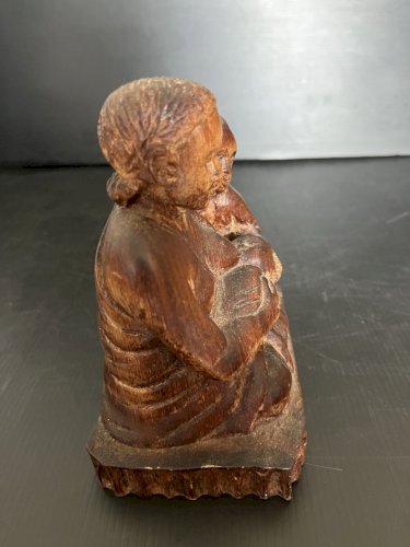 Sculpture statuette Femme donnant le sein  bois Sculpté artisanat décoration