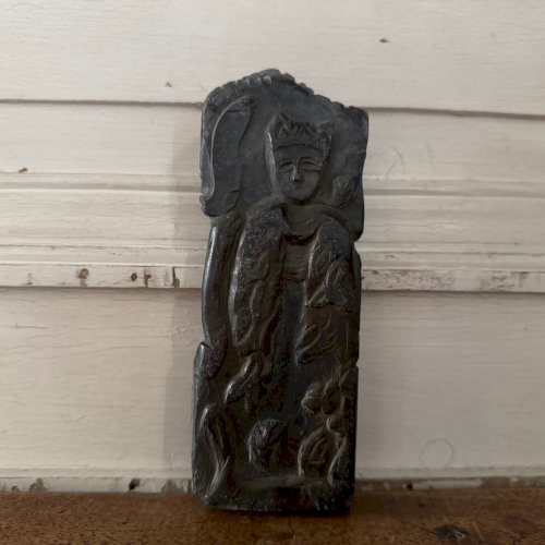 Sculpture sur ardoise de Saint Lézin évêque d'Angers M3634