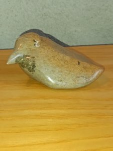 stone sculpture in the shape of a bird signed C Le Minor in good condition
