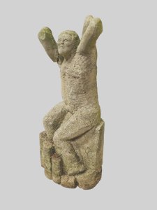 Sculpture sur pierre minimaliste d'art populaire . XX siècle .