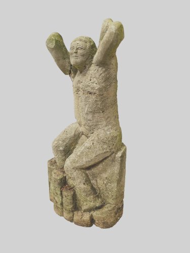 Sculpture sur pierre minimaliste d'art populaire . XX siècle .