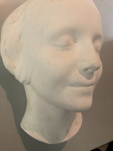 Sculpture Tête L Inconnue De La Seine Noyée Plâtre Masque Mortuaire Femme 1920