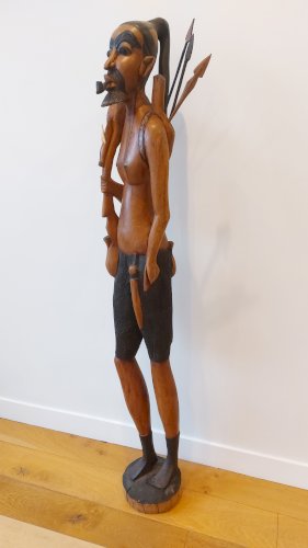 Scupture africaine Chasseur 1,52 m