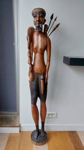 Scupture africaine Chasseur 1,52 m