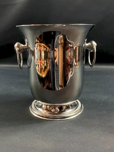 Seau à champagne à anses de style Louis XVI en inox qualité Thiers