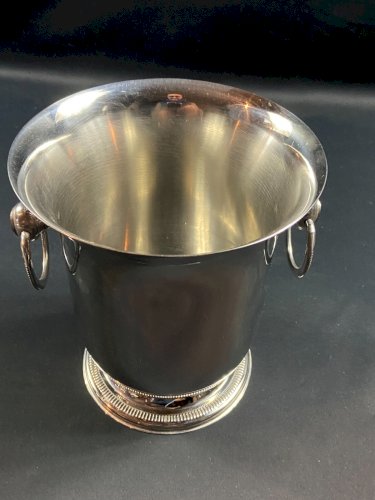 Seau à champagne à anses de style Louis XVI en inox qualité Thiers