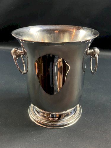 Seau à champagne à anses de style Louis XVI en inox qualité Thiers