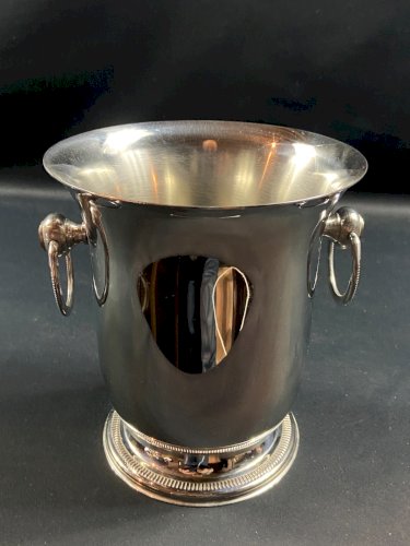 Seau à champagne à anses de style Louis XVI en inox qualité Thiers