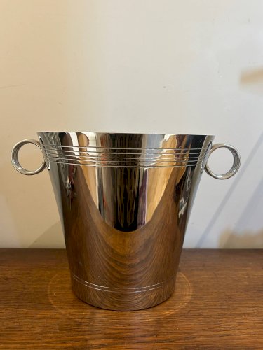 seau à champagne en métal chromé 1950
