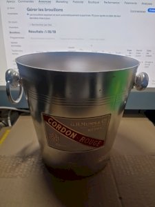 Seau à glace aluminium champagne G.H. MUMM Cordon Rouge Reims be