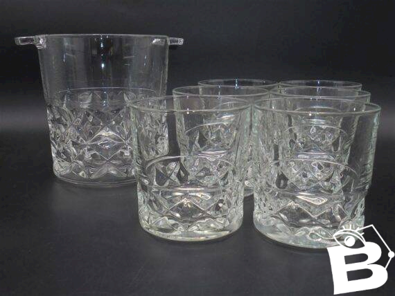 Seau à glace assorti de 6 verres