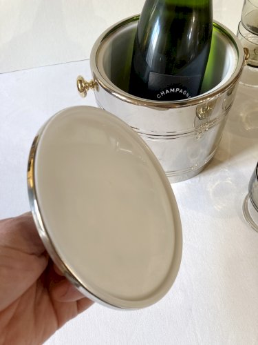 Seau à glace en métal argenté