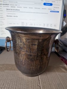 Silver metal or white metal ice bucket