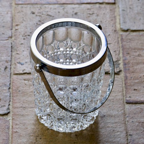 Seau à glaçons en cristal des années 1970