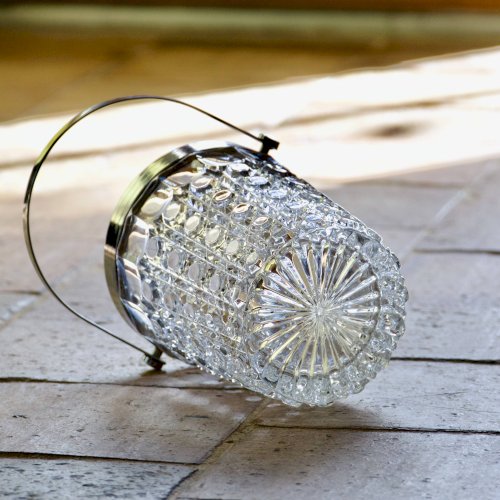 Seau à glaçons en cristal des années 1970