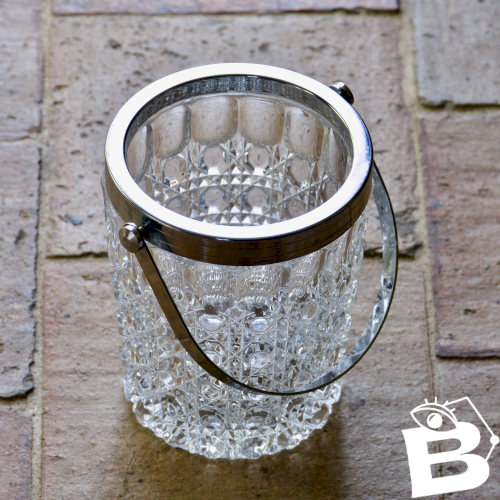 Seau à glaçons en cristal des années 1970