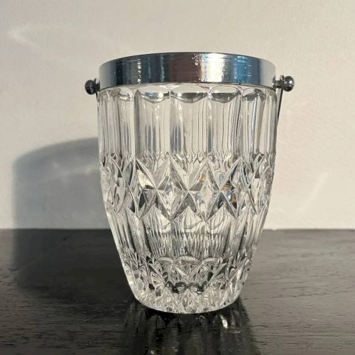Seau à glaçons en verre taillé