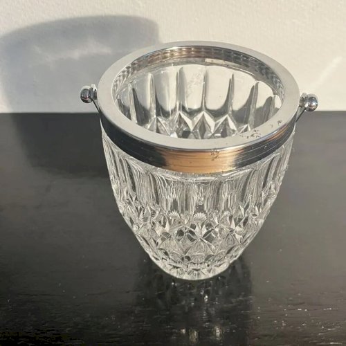 Seau à glaçons en verre taillé