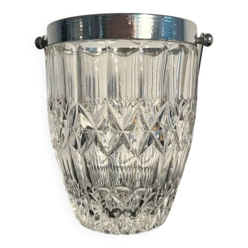 Seau à glaçons en verre taillé