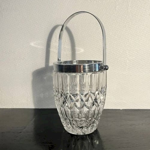 Seau à glaçons en verre taillé