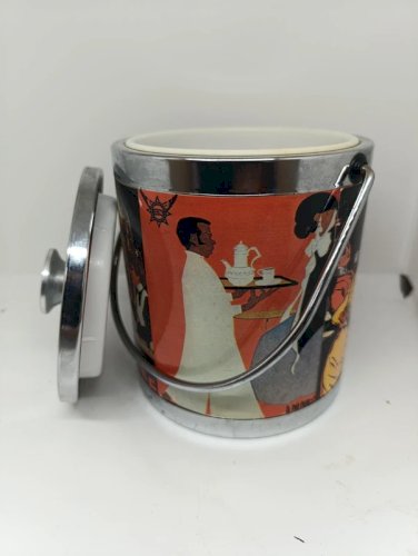 Seau à glaçons isotherme avec couvercle decor renoir  en bon etat