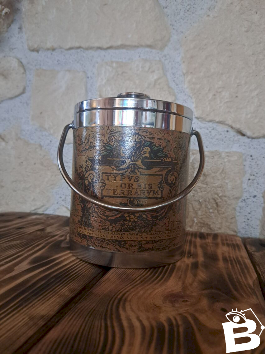 Seau à glace vintage en champagne, fabriqué en France