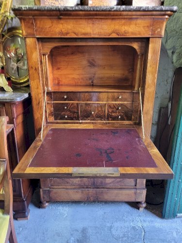 SECRETAIRE D' EPOQUE RESTAURATION EN NOYER DU XIX ème SIECLE