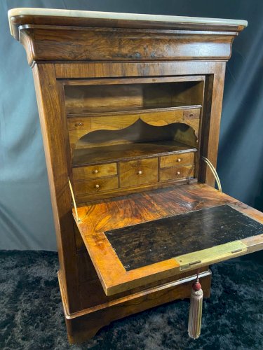 Secrétaire XIXe en noyer d'époque Louis-Philippe