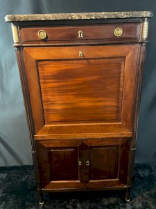 Secrétaire XVIIIe en acajou massif Louis XVI