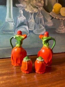 Sel poivre huile vinaigre XIXème en biscuit