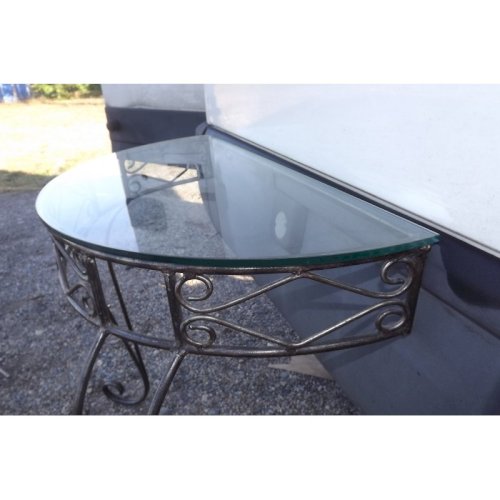 Selette Fer Forgé Plateau Verre