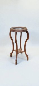 Art Deco pedestal in wood and marble