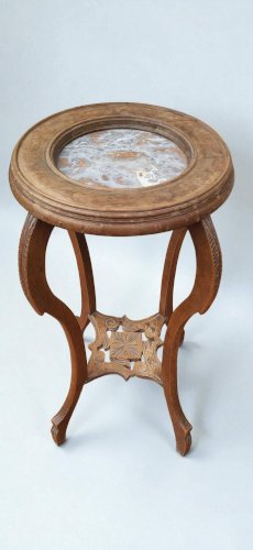 Sellette Art déco en bois et marbre