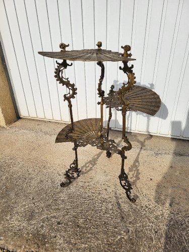 SELLETTE GUERIDON 3 NIVEAUX EN BRONZE NAPOLEON III PORTE PLANTES DU XIX ème