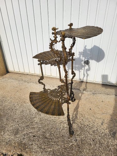 SELLETTE GUERIDON 3 NIVEAUX EN BRONZE NAPOLEON III PORTE PLANTES DU XIX ème