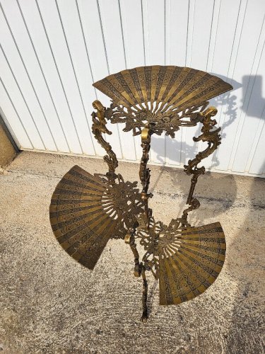 SELLETTE GUERIDON 3 NIVEAUX EN BRONZE NAPOLEON III PORTE PLANTES DU XIX ème