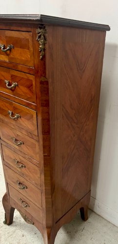 Semainier de style Louis XV en placage de bois de rose XX siècle