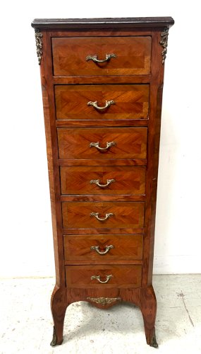 Semainier de style Louis XV en placage de bois de rose XX siècle