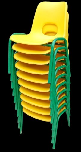 Série 10 Petites Chaises Coque Enfant Vintage Empilable Mobilier École