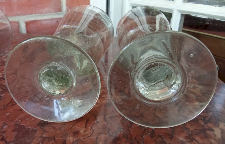 Série 3 Grands Verres Absinthe Verre Soufflé  Bar Bistrot Ancien Old Glasses