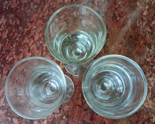 Série 3 Grands Verres Absinthe Verre Soufflé  Bar Bistrot Ancien Old Glasses