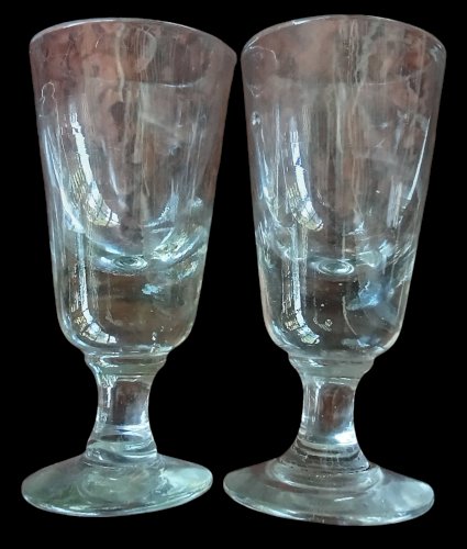Série 3 Grands Verres Absinthe Verre Soufflé  Bar Bistrot Ancien Old Glasses