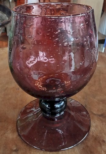 Série 4 Anciens Verres à pied Verrerie Biot verre soufflé bullé Old glasses