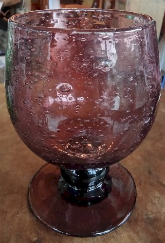 Série 4 Anciens Verres à pied Verrerie Biot verre soufflé bullé Old glasses