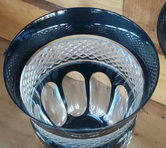 Série 6 Verres à Vin A Pieds  Anciens Cristal De Paris Art De La Table Ancien