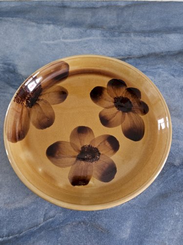 Série 7 assiettes plates céramique émaillées "Mexico" Sarreguemines
