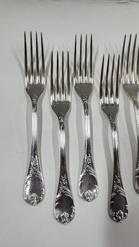 SERIE DE 11 GRANDES FOURCHETTES CHRISTOFLE MARLY EN METAL ARGENTE