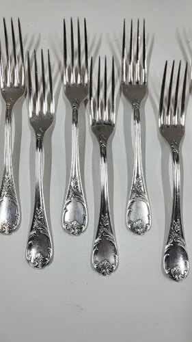 SERIE DE 11 GRANDES FOURCHETTES CHRISTOFLE MARLY EN METAL ARGENTE