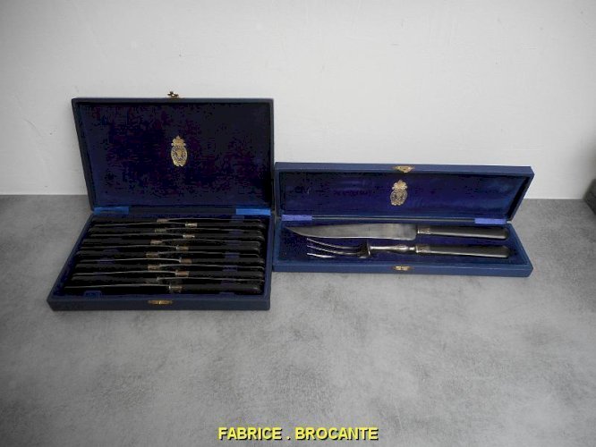 SERIE DE 12 COUTEAUX + SERVICE A DECOUPER