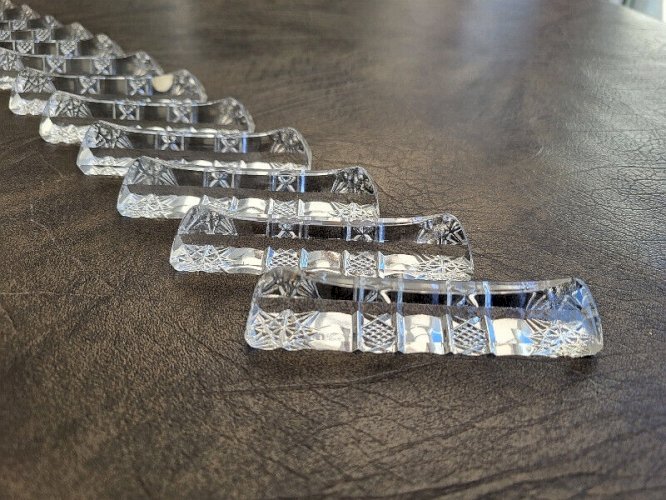 SERIE DE 12 PORTE COUTEAUX EN CRISTAL TAILLE MADE IN CZECHOSLOVAKIA